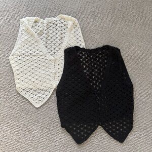 Black and White Crochet tops